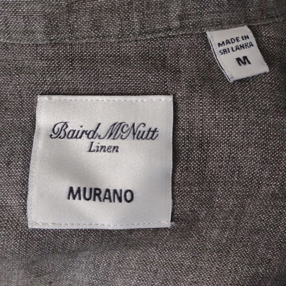 Murano Baird McNutt gray 100% Linen long sleeve button front shirt ladies Medium - Picture 7 of 8